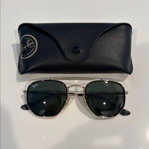 Ray-Ban Gold Frame Sunglasses with Black Lenses